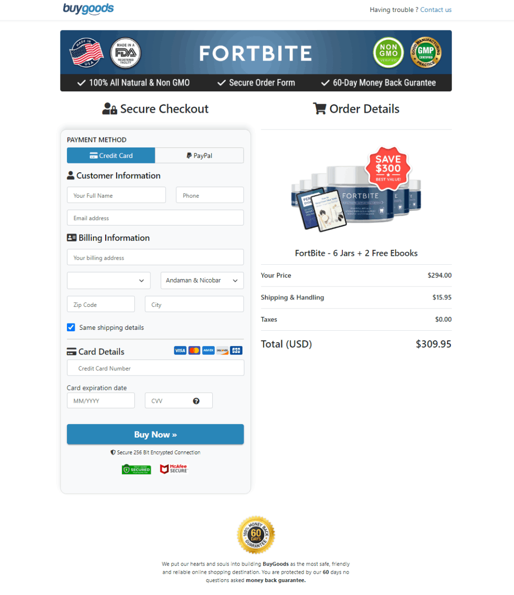 FortBite Secure Order Form